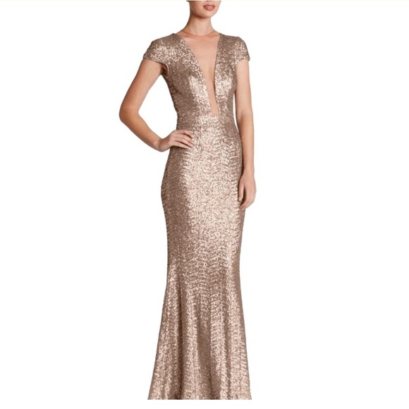 Dress the Population Dresses & Skirts - Dress the Population Rose Gold Long Formal Dress
